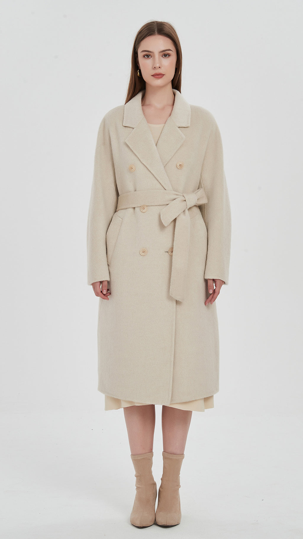 Double-sided Wool Overcoat Female Suit Collar Mid-length Cashmere