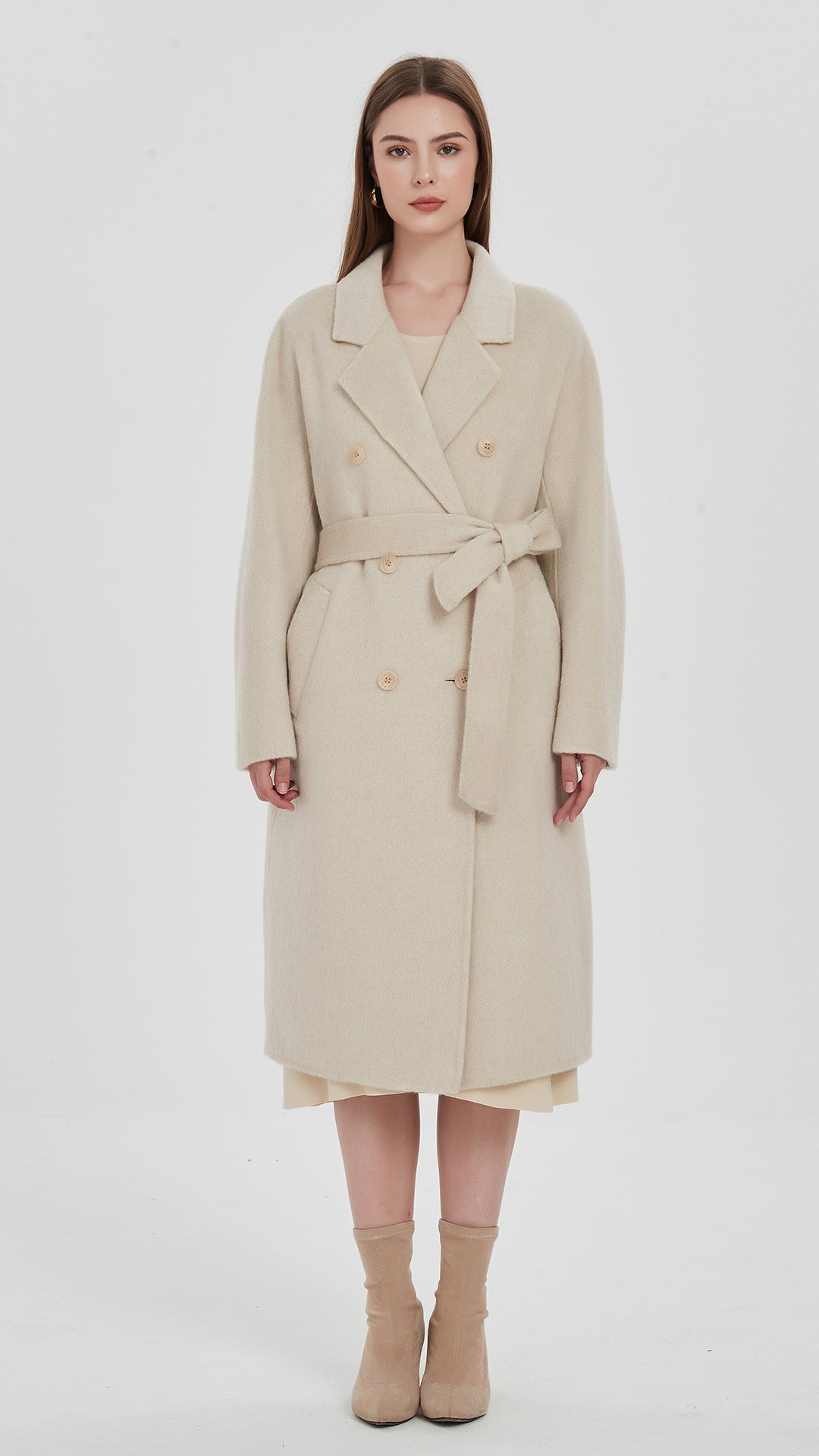 Double-sided Wool Overcoat Female Suit Collar Mid-length Cashmere