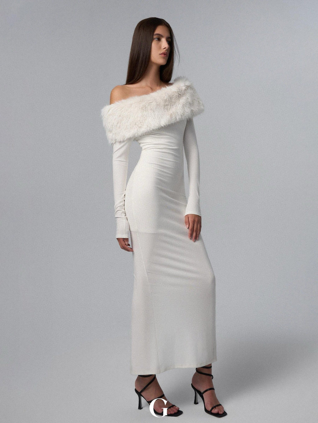 New Off-shoulder Shoulder-baring Tight Waist Sheath Long Sleeve Knitted Dress