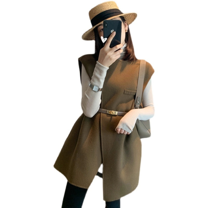 Vest Knit Bottoming Dress With Coat