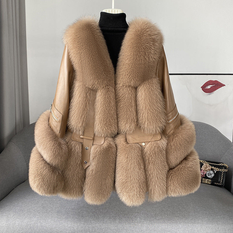 Fur Women's Medium Long Young One-piece Coat